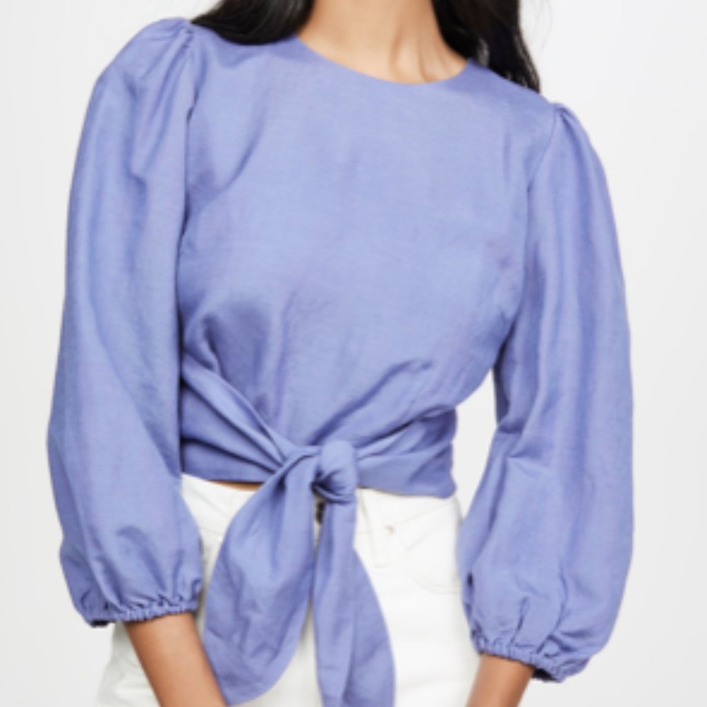 Capulet Blue Wrap Top Size S